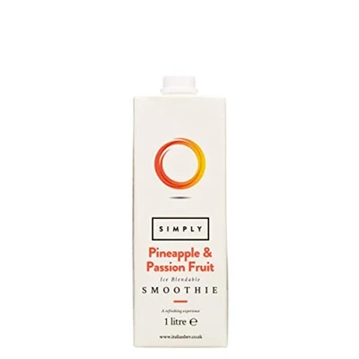 Image of Simply Pineapple and Passion Fruit Smoothie, Vegan Blendable Concentrated Smoothie Mix Made with Real Puree (1 Litre)