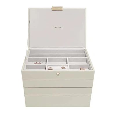 Image of Stackers Oatmeal Classic Medium Jewellery Box, Set of 4