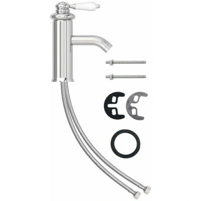 Image of vidaXL Bathroom Basin Faucet Chromed Finish 130x180 mm