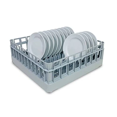 Image of Dishwasher Baskets 500x500mm Glasswasher Basket for Washing Plates and Glassware in 500mm Commercial Dishwashers, comes with 2 x Removable Plate Holders (Holds 18 Plates)