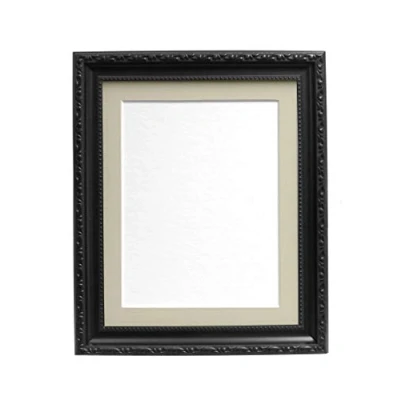 Image of FRAMES BY POST Shabby Chic Black Picture Photo Frame with Ivory mount 12 x Image size 10 inch