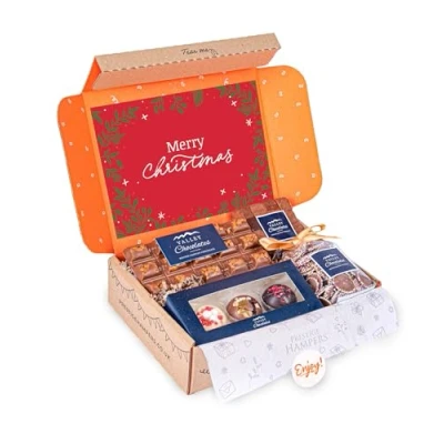 Image of Chocolate Christmas Postal Hamper Eve Box Corporate Gifting Staff Gifts