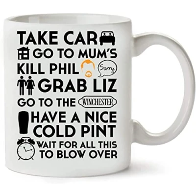 Image of Top Banana Gifts Shaun of The Dead Funny Parody Mug Glossy Ceramic Photo