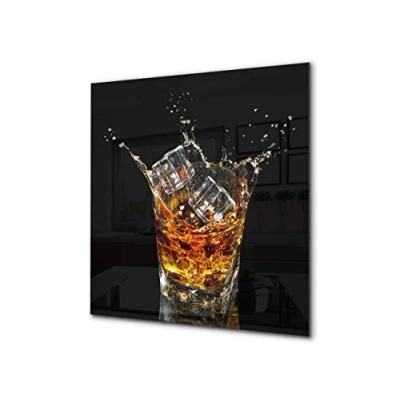 Image of Concept Crystal Stylish Tempered Glass backsplash kitchen splashback upstand BS09 Water splash Series: A Whiskey Drink 2