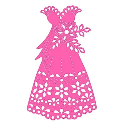 Image of Sweet Dixie Lace Dress Die, Metal, Grey, 23.3 x 13 0.8 cm
