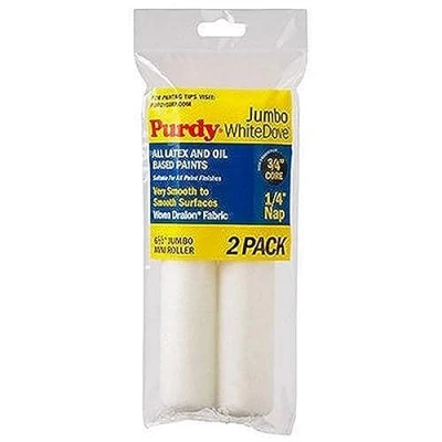 Image of Purdy 140626010 2 Pack Mini Roller Replacements 6 1/2 Cover 1/4 inch, Multicolor, 1/2&quot; x 1/4&quot; Nap