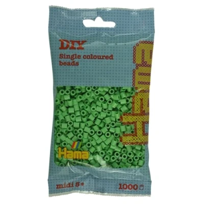 Image of Hama Beads Bag Approx. 1000 Midi Fuse Mosaic Decoration Arts &amp; Craft for Creative Children Ages 5+ Bright Green
