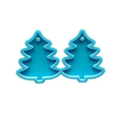 Image of Yushu Christmas Pine Tree Earrings, Epoxy Resin Mold, Eardrop Dangler, Casting Silicone Mould, Novelty DIY Crafts, Jewelry Pendant Making Tools