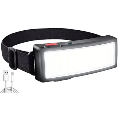 Image of LETOUR LED Head Torch, Rechargeable COB Torch Super Bright Headlamps 1000Lumen Lightweight Waterproof Headlight 3 Modes Work Light, 1200mAh Adjustable Headlamp for Camping, Hiking, Fishing