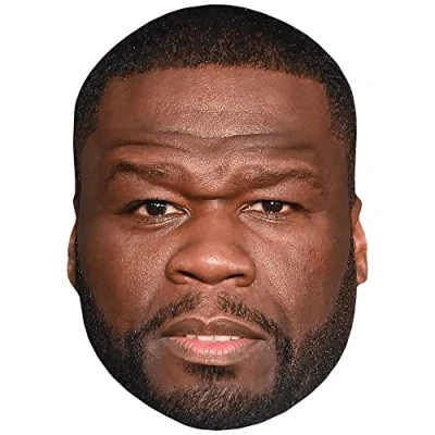 Image of Curtis Jackson (Beard) Celebrity Mask, Flat Card Face, Fancy Dress Mask