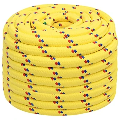 Image of vidaXL Polypropylene Boat Rope Weather Resistant Marine in Yellow for Sailing, Boating, Kayaking, Fishing 20mm Thickness, 50m Length