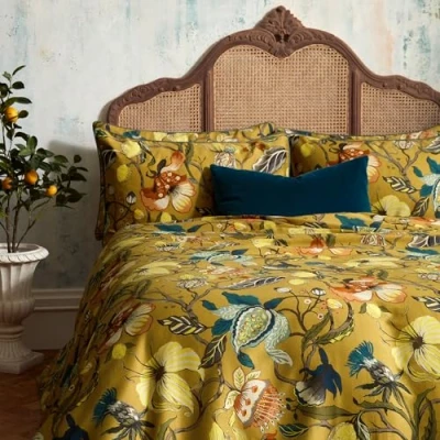 Image of Edinburgh Weavers EW Morton Duvet Cover Set, Ochre