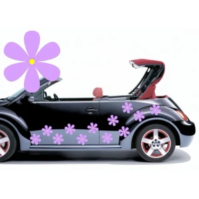 Image of 12 LILAC HIPPY FLOWER CAR DECALS,GRAPHICS,STICKERS