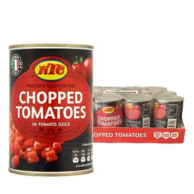 Image of KTC Chopped Tomatoes Premium Quality Canned Diced for Cooking &amp; Recipes 100% Natural Non GMO Rich Flavorful 400g (Pack of 12)