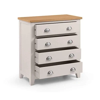 Image of Julian Bowen Richmond 4+2 Drawer Chest, Oak, Grey, One Size