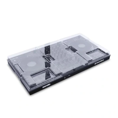 Image of Decksaver Cover for Pioneer DJ DDJ FLX10 Super Durable Polycarbonate Protective lid in Smoked Clear Colour, Made The UK DJs&#039; Choice Unbeatable Protection