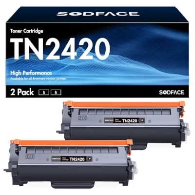 Image of SODFACE TN2420 TN 2420 Compatible Toner Cartridges for Brother DCP L2530DW TN2410 2410 HL L2350DW L2370DN L2357DW L2510D L2375DW MFC L2710DW L2310D (2 Black)