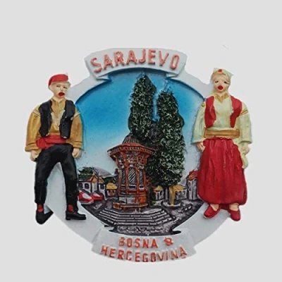 Image of 3D Sarajevo Bosnia and Herzegovina fridge magnet souvenir gift,Home &amp; kitchen decoration magnetic sticker,Bosnia refrigerator