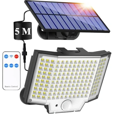 Image of Haokiang Solar Security Lights Outdoor Motion Sensor 2 Pack 2000lm Ip65 270 3 Modes Wall Flood with Garden Floodlight for Gifts Front Door 02