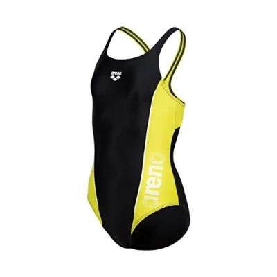Image of Arena Girls G Thrice Jr Pro Back R One Piece Swimsuit, Black Soft Green White, 10 11 Years EU