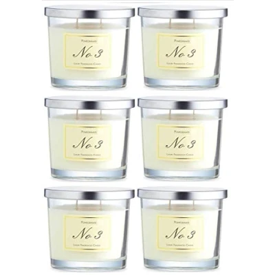 Image of Aldi No 3 Pomegranate Luxury Fragranced Candle 290g x 6 Pack 2 Wicks