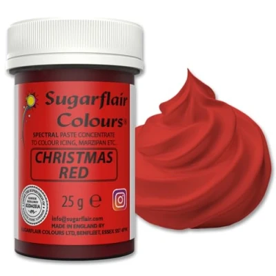 Image of Sugarflair Spectral Christmas Red Food Colouring Paste, Highly Concentrated for Buttercream, Sugar Royal Icing, Cake Decorations and More! Vibrant Colour Dye 25g