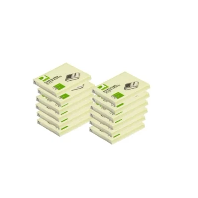 Image of Q Connect Fanfold Notes 75x75mm Yellow (Pack of 12) KF02161