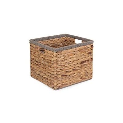 Image of Small Water Hyacinth Square Storage Basket