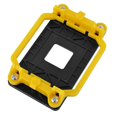 Image of sourcing map CPU Fan Cooler Bracket AMD Retention Heatsink Holder Motherboard Back Plate for Socket AM2 AM3 FM1 FM2 FM2+, Yellow