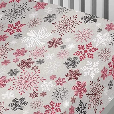 Image of Fusion Christmas Garland Reindeer 100% Brushed Cotton Fitted Bed Sheet Single Size in Multicolour