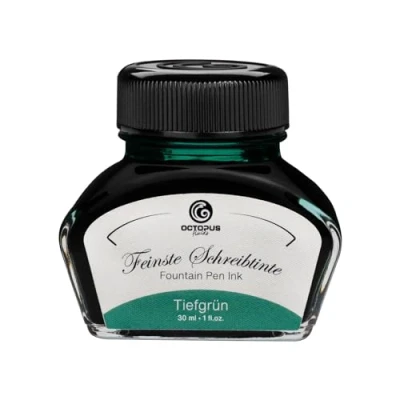 Image of Fountain Pen Ink in Glass,Writing for Pen, Deep Green 30ml, inkpot, Calligraphy