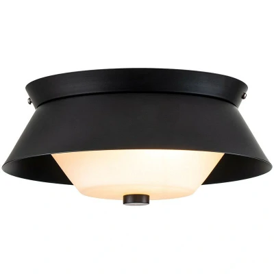 Image of Bowtie 2 Light Bathroom Ceiling Light, Matte Black IP44