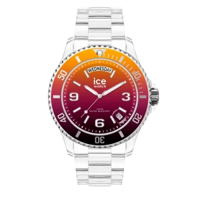 Image of ICE WATCH clear sunset Fire Men&#039;s (Unisex) wristwatch with plastic strap 021437 (Medium)