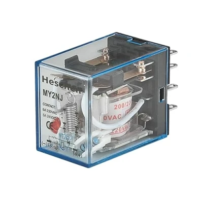 Image of Heschen Gereral Purpose Relay, MY2NJ, 220VAC Coil, 5A 24VDC/220VAC, DPDT, LED Indicator