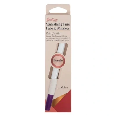 Image of Sew Easy Vanishing Fabric Marker Automatically Disappearing Ink in 48hr, Extra Fine Purple 0.5mm Pen for Sewing Quilting Dressmaking Tailoring
