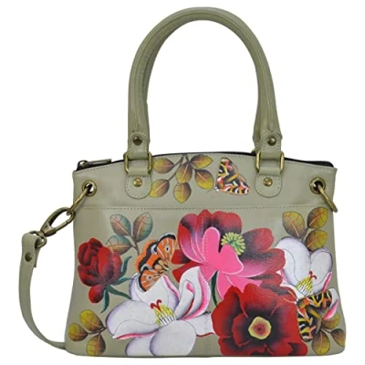 Image of Anna by Anuschka Women&#039;s Hand Painted Leather Small Satchel Dreamy Blossoms, One Size