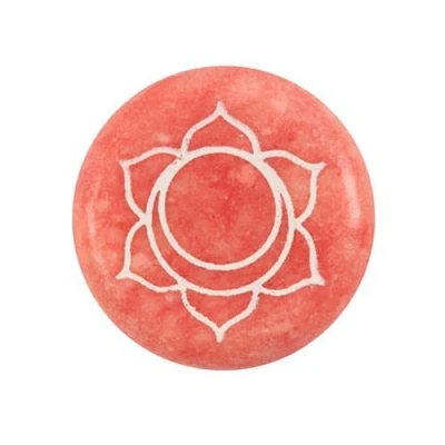 Image of Stunning Orange Marble Sacral Chakra Meditation Stone 1cm x 5.5cm (1 Pc.) Unique &amp; Exquisite Design, Durable Material Perfect for Home Decor