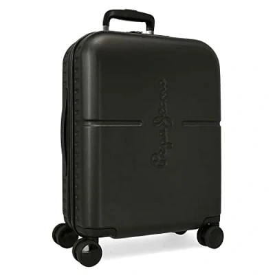 Image of Pepe Jeans Highlight Cabin Suitcase Black 40x55x20cm Rigid ABS Built in TSA Lock 37L 3.2kg 4 Wheels Double Hand Luggage