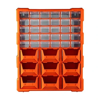Image of DIY Tool Bits Storage Organiser Unit Workshop Screws and Small Parts Cabinet or Office Stationary Craft Box (39 Drawer with Open storage)