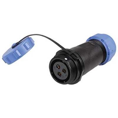 Image of PRO ELEC PELR0178 Circular Threaded Connector Inline Socket, 3 Pole, 7 12mm, IP68