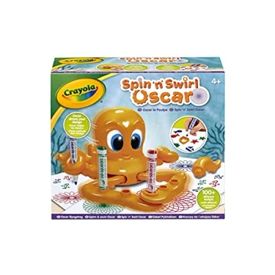 Image of CRAYOLA Spin &#039;n&#039; Swirl Oscar the Octopus Place Multiple Pens in Oscars Arms and Watch Him Draw Spiral Art All by Himself!