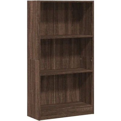 Image of vidaXL Bookcase Bookshelf Book Rack Storage Cabinet Brown Oak Engineered Wood, 60x24x109 cm, for Living Room, Bedroom, Hallway