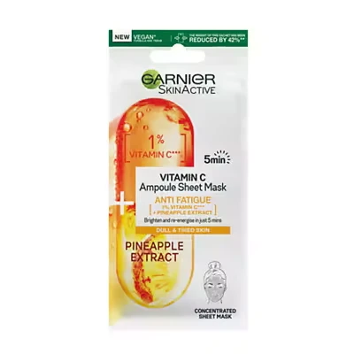 Image of Garnier SkinActive Vitamin C Anti Fatigue Ampoule Sheet Mask, 15g