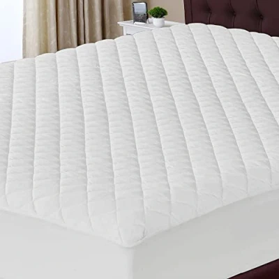 Image of Sunshine Comforts Quilted Small Double Mattress Protector/Mattress Topper Cover 100% Soft 30CM Deep Fitted 3/4 (4FT) Anti Allergy &amp; Breathable Pad (4FT, 122x190 cm) White