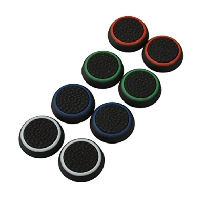 Image of 4 Pair / 8 Pcs Replacement Luminous Silicone Thumb Grip Stick Analog Joystick Grips Caps Cover for PS3 PS4 Xbox 360 One Game Controllers Black