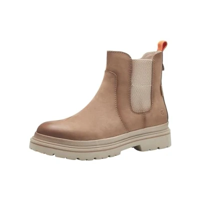 Image of Tamaris Women&#039;s Comfort Lined Chelsea with Warm Insole, Tex and Extra Grip Fashion Boot, Camel Nubuck, 3.5 UK