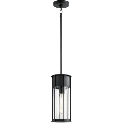 Image of Camillo 1 Light Outdoor Pendant Textured Black IP44