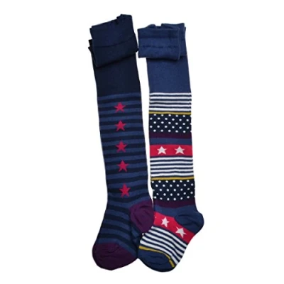 Image of WB SOCKS 2 pairs of Stars &amp; Stripe Baby Tights Cotton 18 24 months