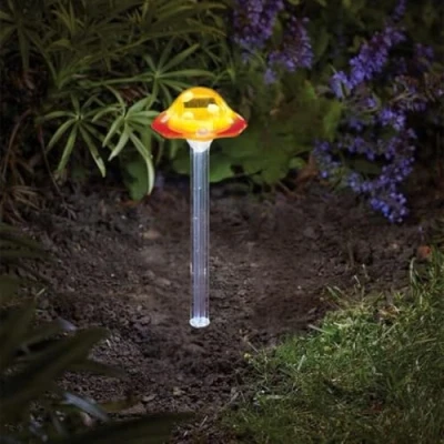Image of Garden Mile Large Yellow Mushroom Lights Outdoor Durable Solar Powered Waterproof Outside Pathway Lighting Light Ornament for Patio Yard Flowerbed