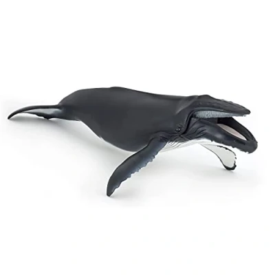 Image of Papo MARINE LIFE Fish Figurine, Animal Print, 56001 Humpback Whale, Multicolour